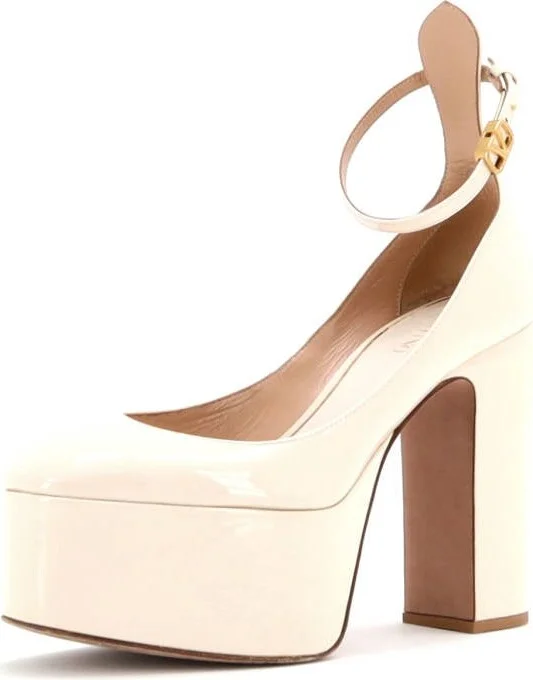 VALENTINO GARAVANI Women's Tan-Go Platform Pumps Patent 155