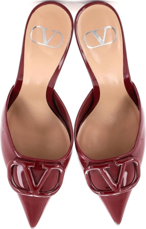 VALENTINO GARAVANI Women's VLogo Heeled Mules Patent 80 - Image 2