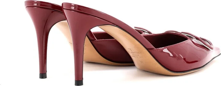 VALENTINO GARAVANI Women's VLogo Heeled Mules Patent 80 - Image 3