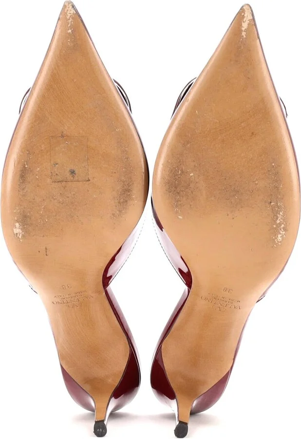 VALENTINO GARAVANI Women's VLogo Heeled Mules Patent 80 - Image 4