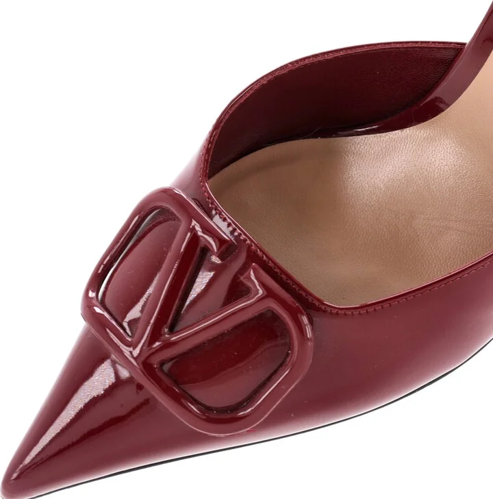 VALENTINO GARAVANI Women's VLogo Heeled Mules Patent 80 - Image 5