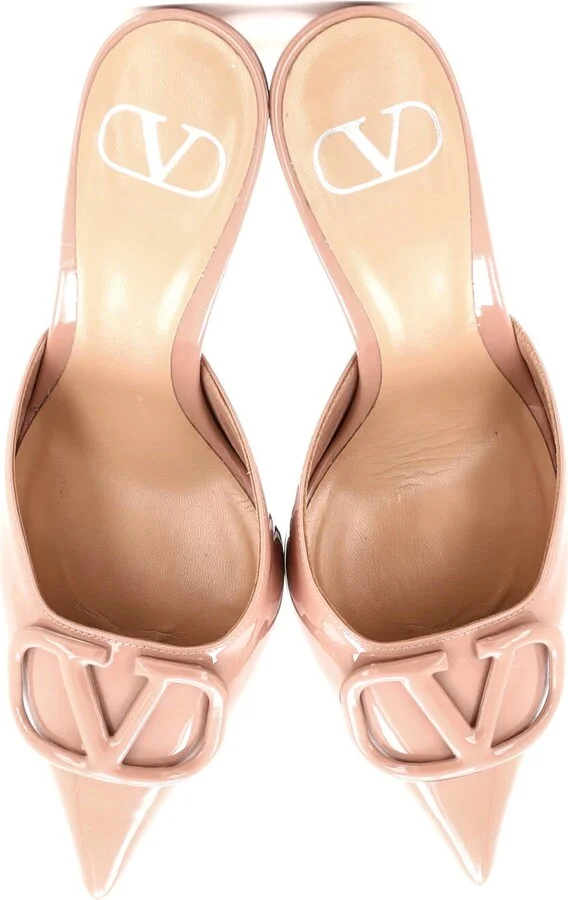 VALENTINO GARAVANI Women's VLogo Heeled Mules Patent 80 - Image 2