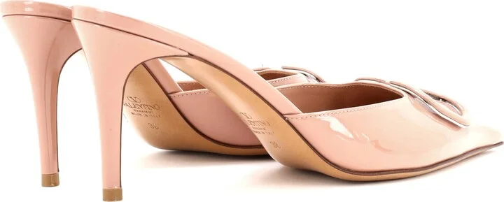 VALENTINO GARAVANI Women's VLogo Heeled Mules Patent 80 - Image 3