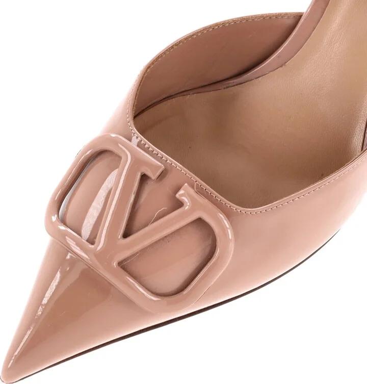 VALENTINO GARAVANI Women's VLogo Heeled Mules Patent 80 - Image 5