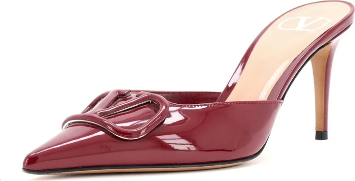 VALENTINO GARAVANI Women's VLogo Heeled Mules Patent 80