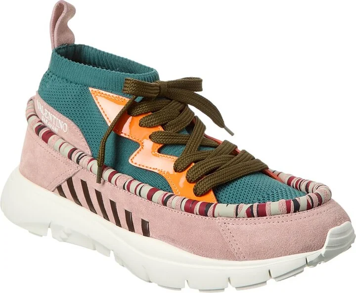 Valentino Knit & Suede Sneaker