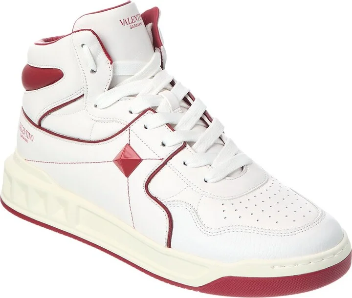 Valentino Leather High-Top Sneaker