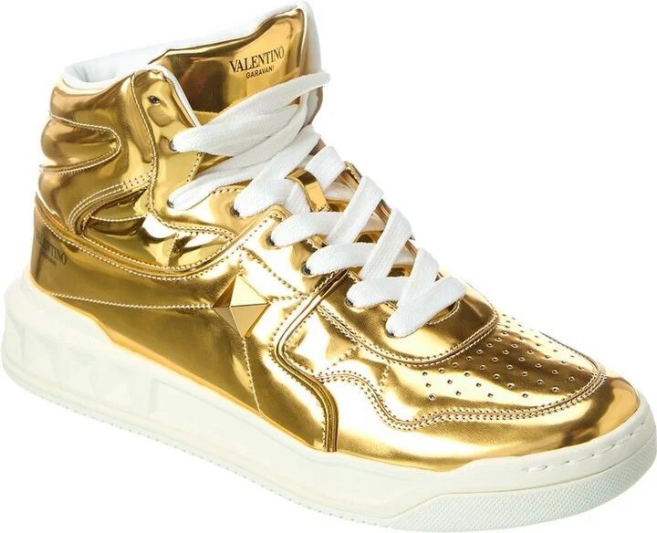 Valentino Leather Mid-Top Sneaker