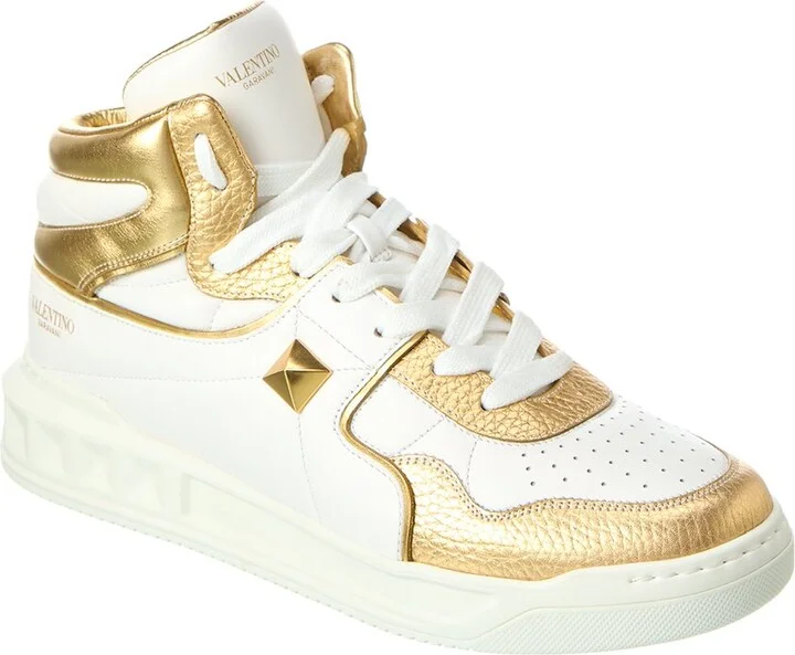 Valentino Leather Mid-Top Sneaker