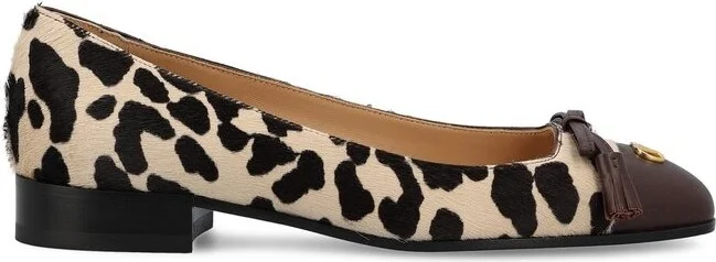 Valentino Leopard Printed Bow Detailed Ballet Flats