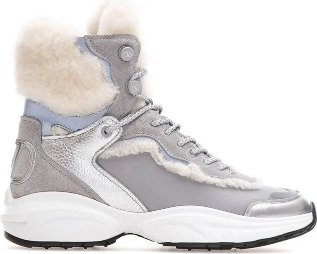 Valentino Logo Patch Lace-Up Sneakers