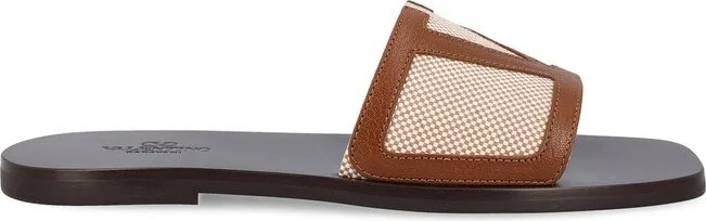Valentino Logo Patch Slip-On Sandals
