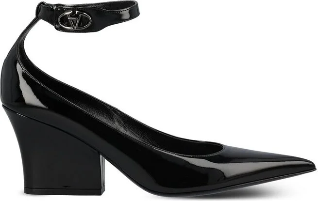 Valentino Logo Plaque Pointed Toe Pumps