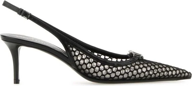 Valentino Logo Plaque Slingback Pumps