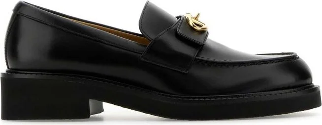 Valentino Logo Plaque Slip-On Loafers