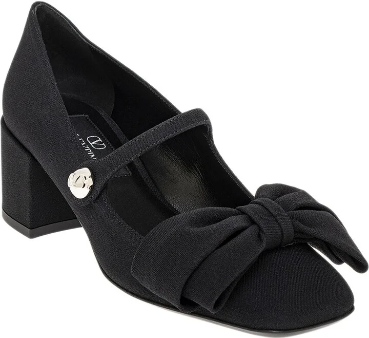Valentino Mary Jane Canvas & Leather Pump