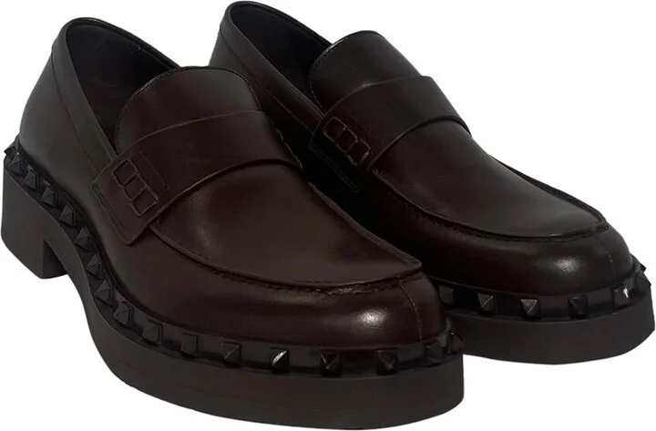 Valentino Men's Leather Rockstud M-Way Loafer (Authentic Pre-Loved)