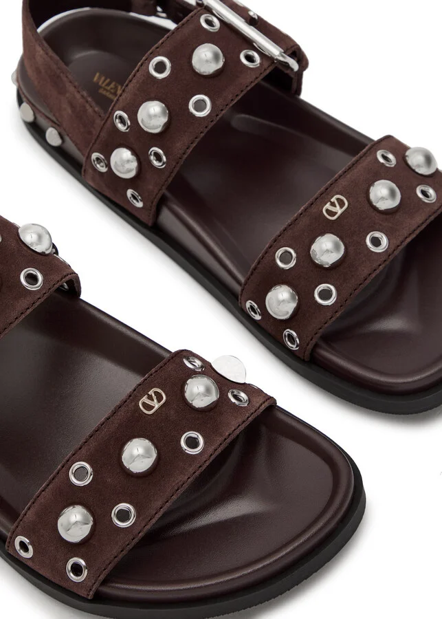 Valentino Nellcote Stud-embellished Suede Sandals - Image 3