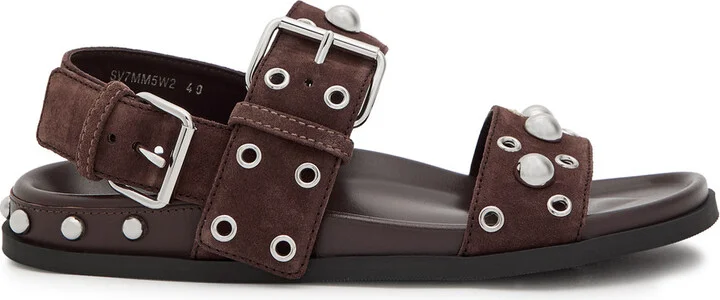 Valentino Nellcote Stud-embellished Suede Sandals