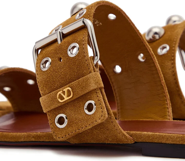 Valentino Nellcote Stud-embellished Suede Sliders - Image 3