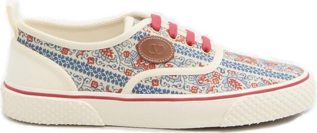Valentino Nojoke Logo Patch Lace-Up Sneakers