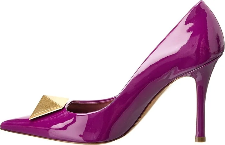 Valentino One Stud 100 Patent Pump - Image 2