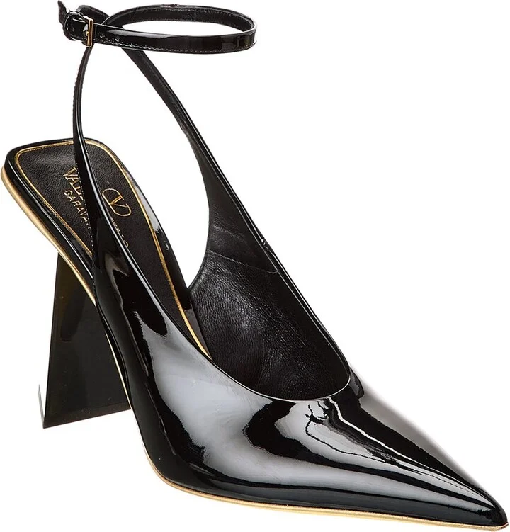 Valentino One Stud 100 Patent Slingback Pump