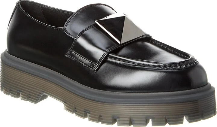 Valentino One Stud 45 Leather Loafer