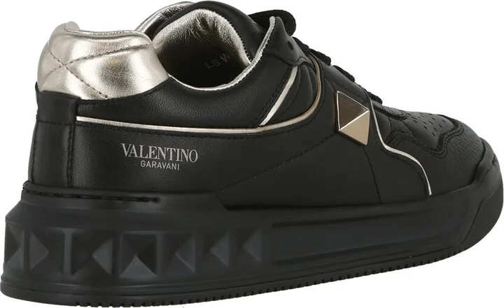 Valentino One Stud Leather Sneaker - Image 2