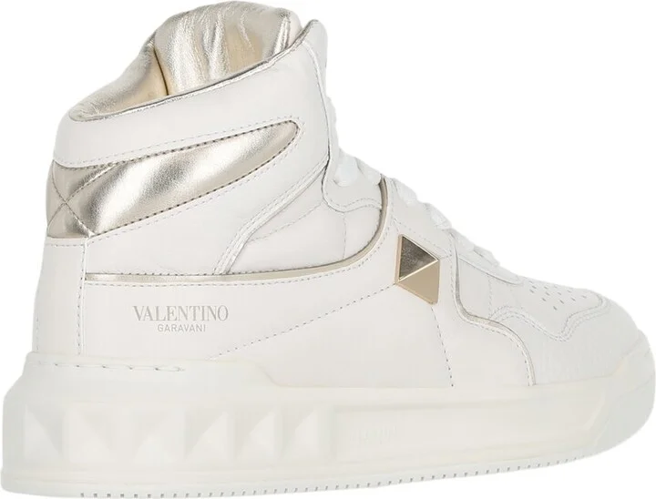 Valentino One Stud Leather Sneaker - Image 2