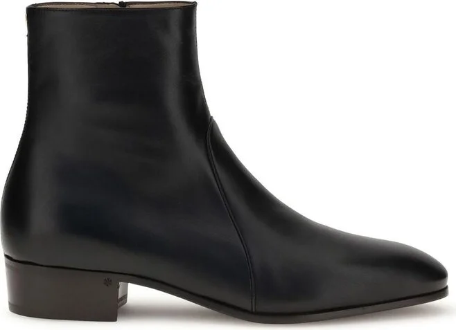 Valentino Pat VLogo Signature Block Heel Boots