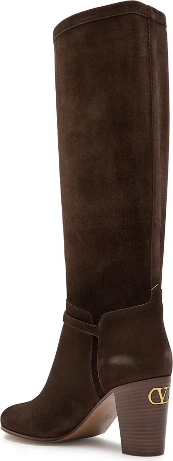 Valentino Pattie 75 Suede Knee-high Boots - Image 2