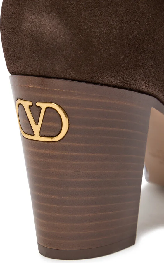 Valentino Pattie 75 Suede Knee-high Boots - Image 4