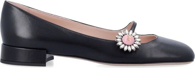 Valentino Preshoes Embellished Square Toe Ballet Flats