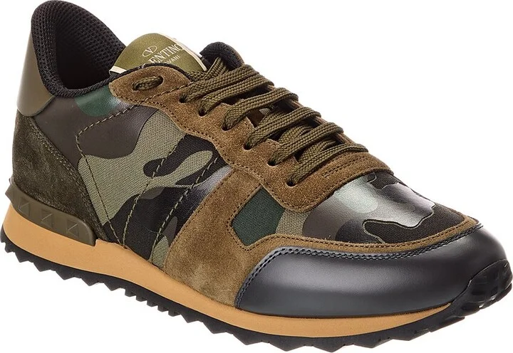 Valentino Rockrunner Canvas & Leather Sneaker