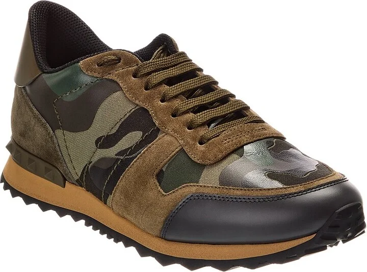 Valentino Rockrunner Canvas & Leather Sneaker