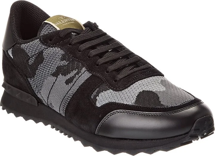 Valentino Rockrunner Knit & Suede Sneaker