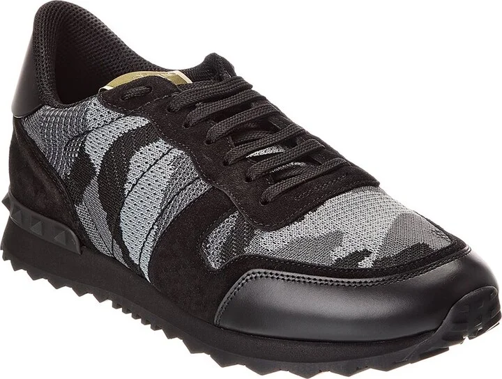Valentino Rockrunner Knit & Suede Sneaker