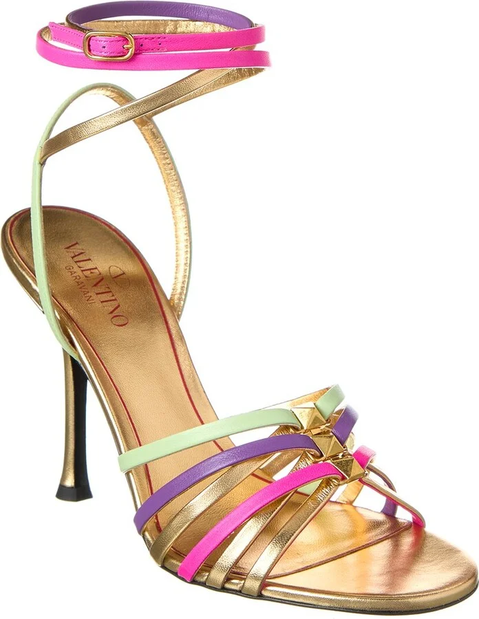 Valentino Rockstud 100 Leather Sandal