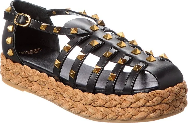 Valentino Rockstud 30 Leather Platform Sandal