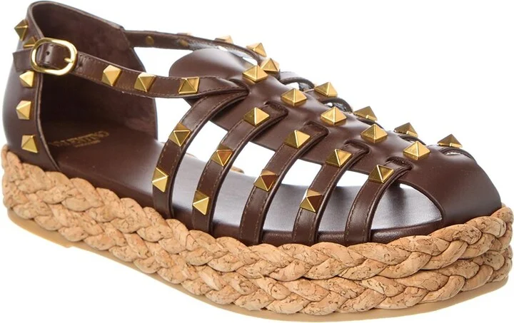 Valentino Rockstud 30 Leather Platform Sandal