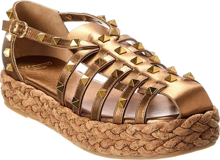 Valentino Rockstud 30 Leather Platform Sandal