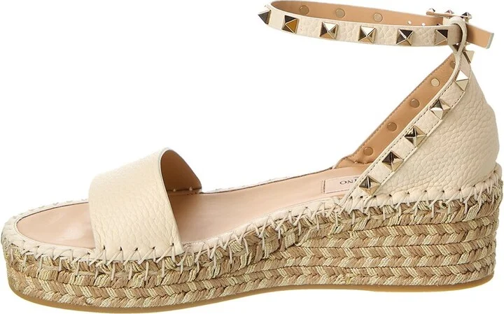 Valentino Rockstud 55 Grainy Leather Platform Sandal - Image 2