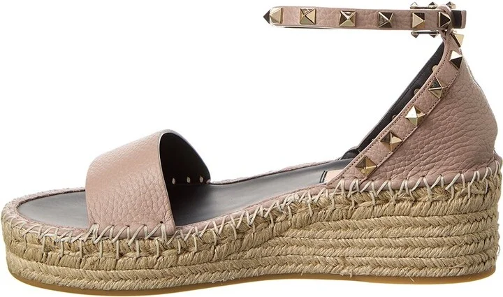 Valentino Rockstud 55 Grainy Leather Platform Sandal - Image 2