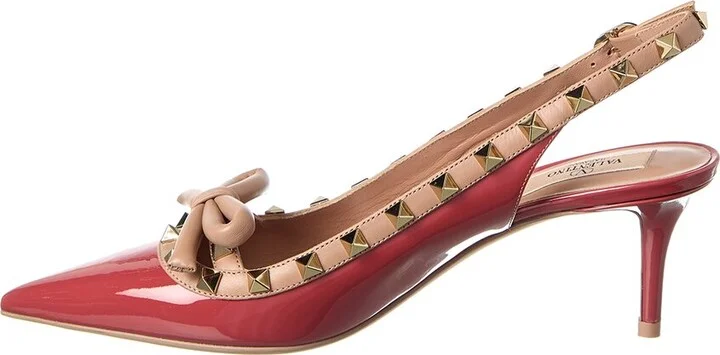 Valentino Rockstud 60 Patent Slingback Pump - Image 2