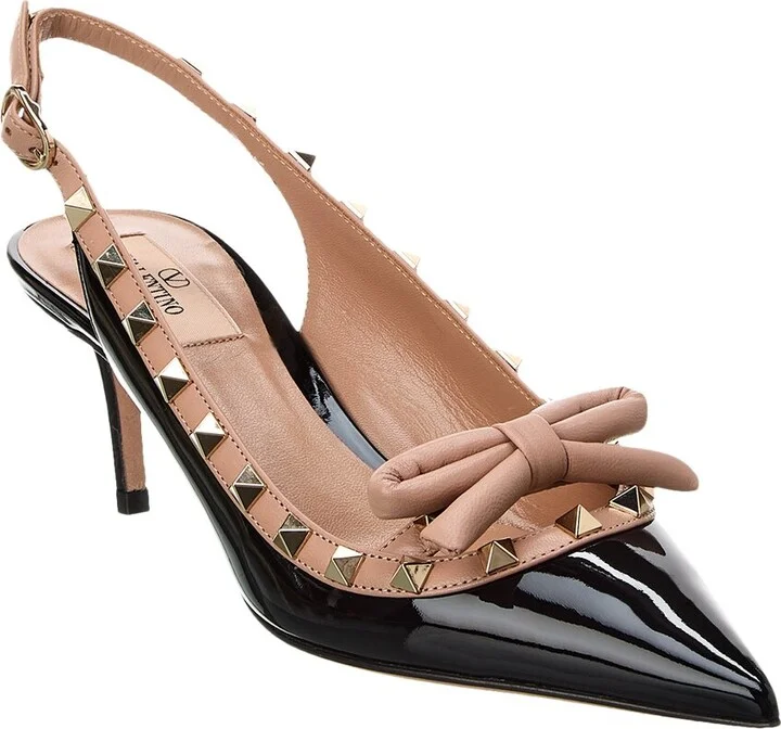 Valentino Rockstud 60 Patent Slingback Pump