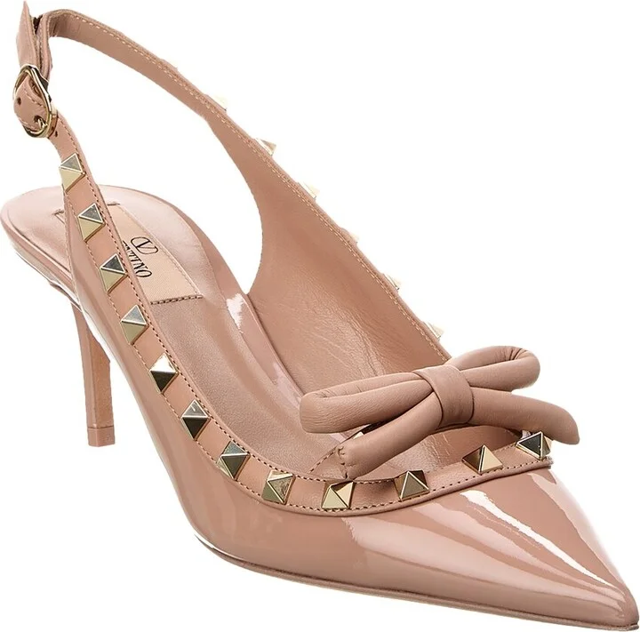 Valentino Rockstud 60 Patent Slingback Pump