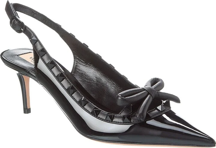 Valentino Rockstud 60 Patent Slingback Pump