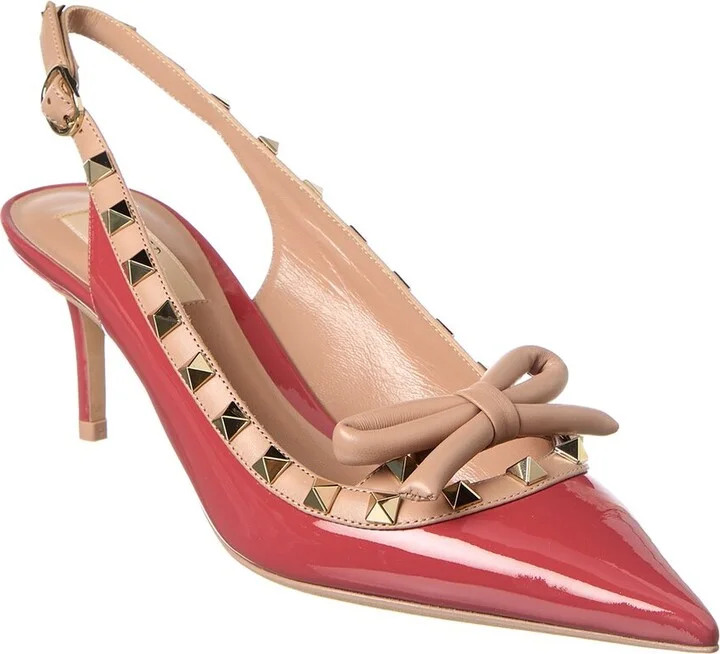 Valentino Rockstud 60 Patent Slingback Pump