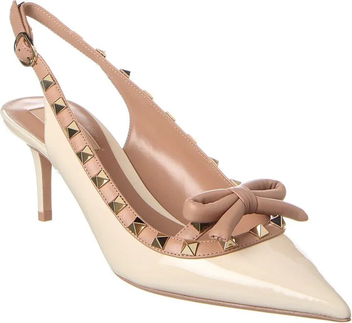 Valentino Rockstud 60 Patent Slingback Pump